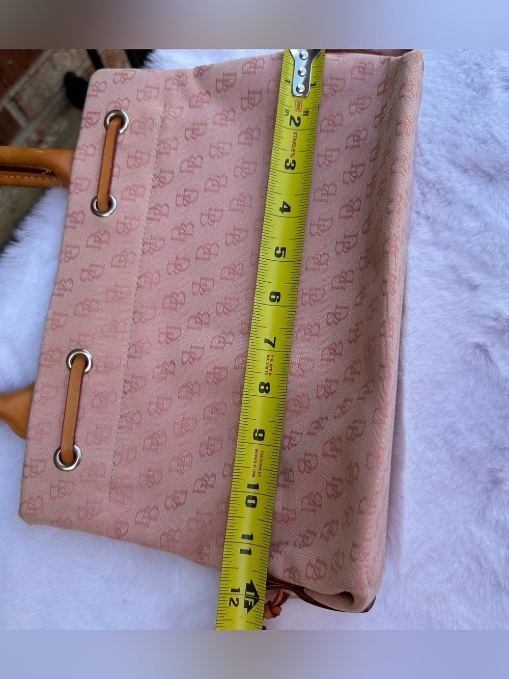 Dooney & Bourke Pink Signature Logo Tassel Tote Bag - Picture 5 of 16